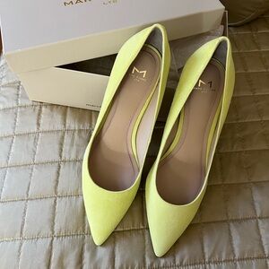 Marc Fisher Pointed Toe Pumps in Lemon